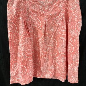 Gap Size 16 Coral White Paisley A-Line Skirt 100% Cotton Women’s Made in India